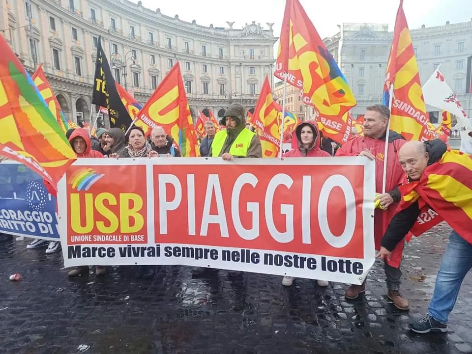 Piaggio Pontedera, USB: 24 novembre sciopero di 2 ore a fine turno per tutti i turni contro l'ennesimo femminicidio!